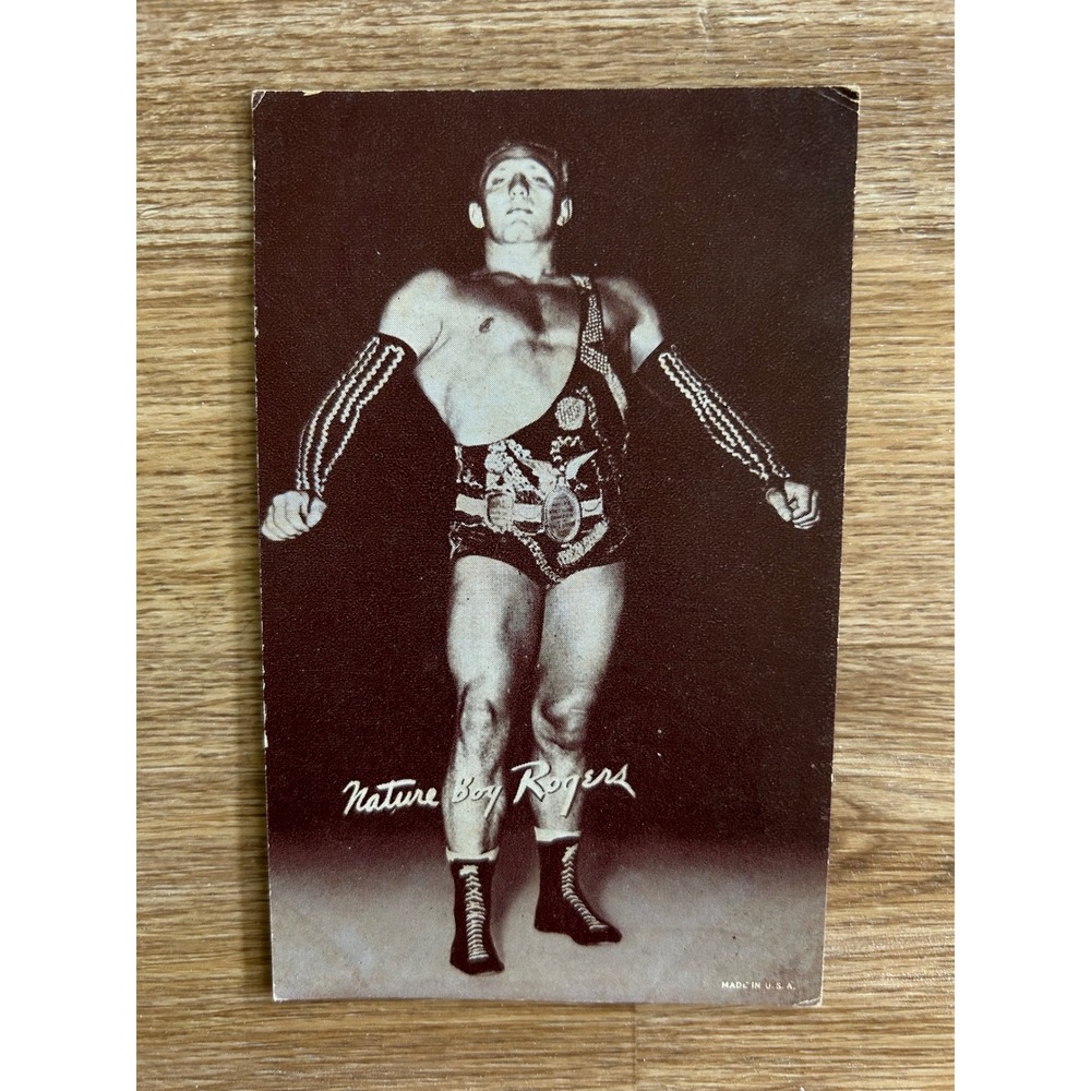 Vintage Nature Boy Buddy Rogers Wrestling Arcade Card Postcard Sepia Memorabilia
